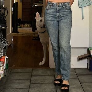 Zara high rise straight jean